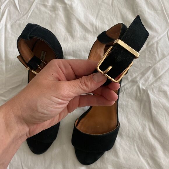 Black Heeled Sandal w/ Gold Buckle from & other stories - Picture 4 of 4